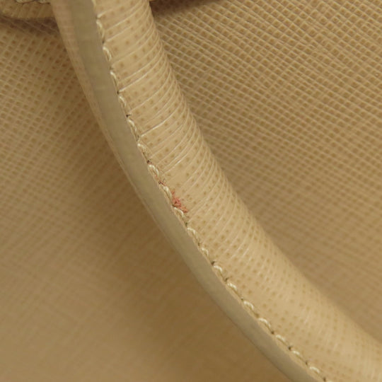 PRADA Tote Bag BN2412 Safiano beige logoMetal