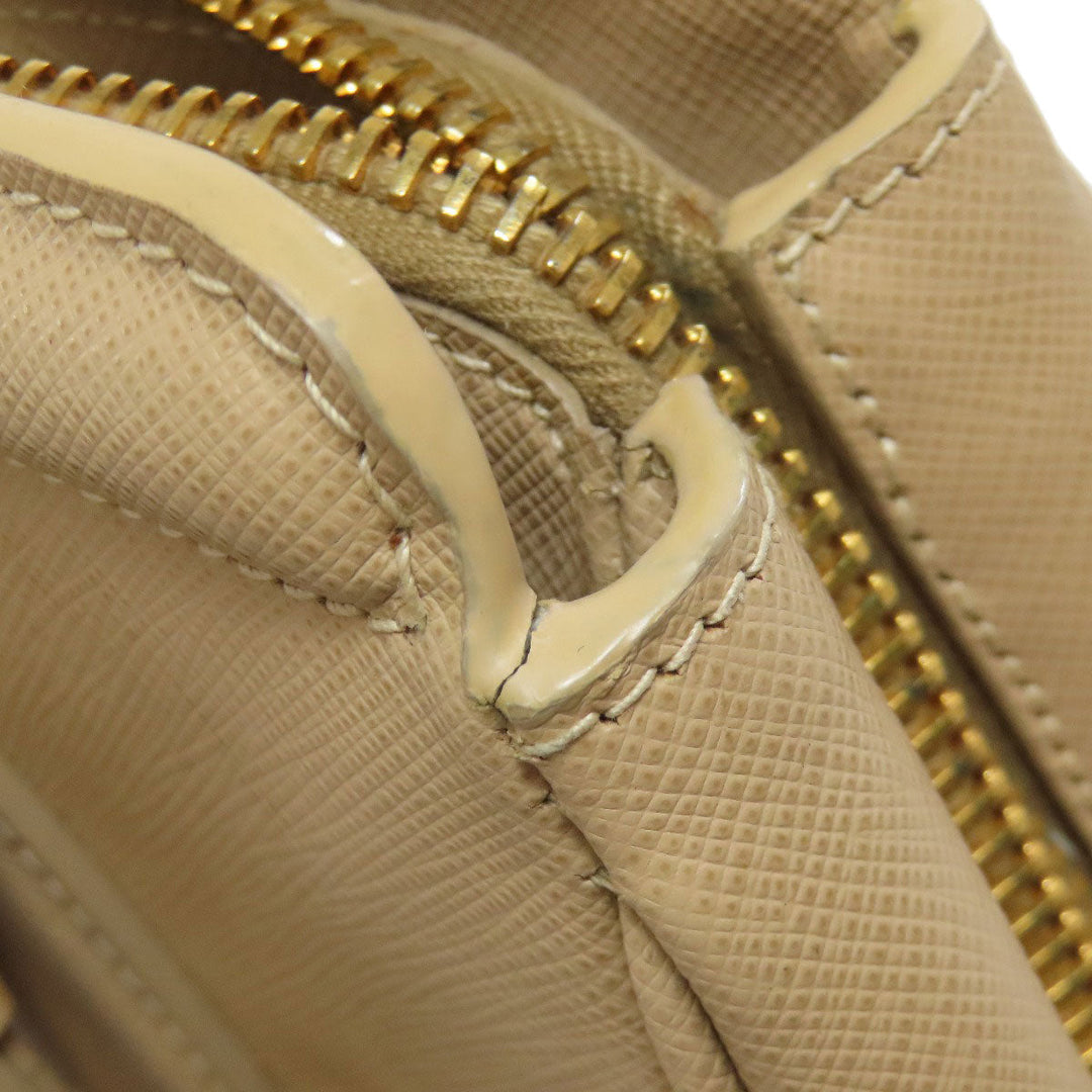PRADA Tote Bag BN2412 Safiano beige logoMetal