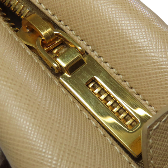 PRADA Tote Bag BN2412 Safiano beige logoMetal
