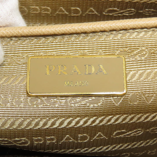 PRADA Tote Bag BN2412 Safiano beige logoMetal