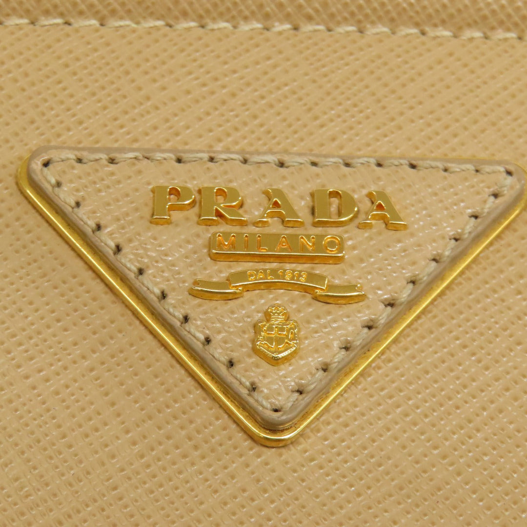 PRADA Tote Bag BN2412 Safiano beige logoMetal