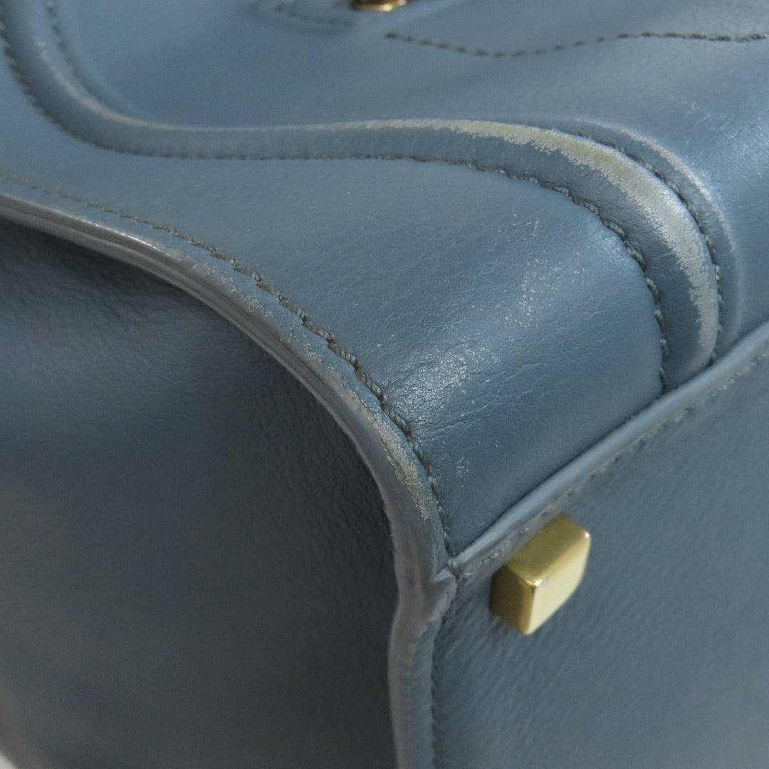 CELINE Tote Bag Calfskin blue Luggage phantom