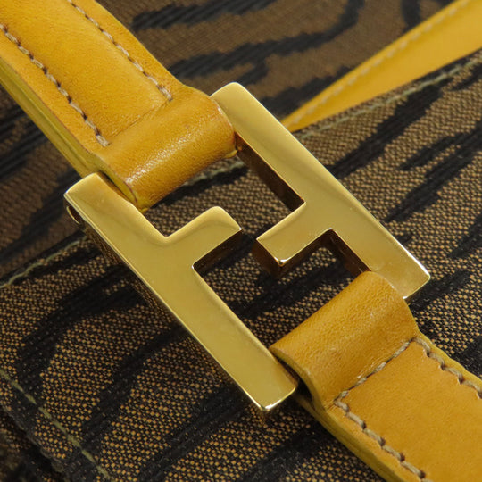 FENDI Tote Bag canvas Brown Jacquard Women Used Authentic