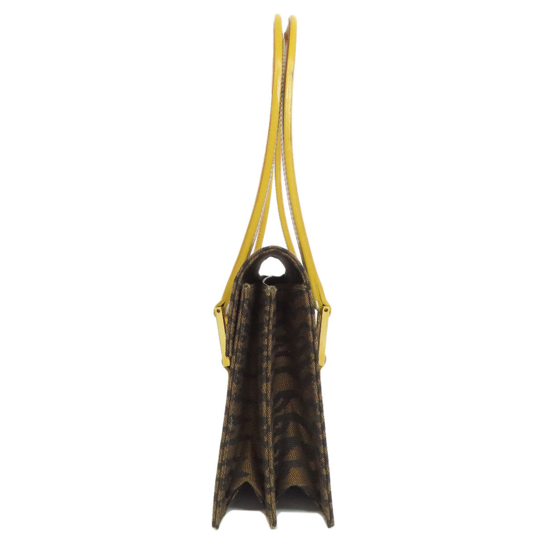 FENDI Tote Bag canvas Brown Jacquard Women Used Authentic