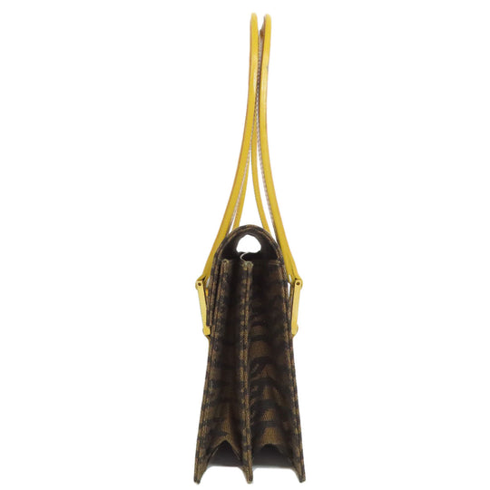 FENDI Tote Bag canvas Brown Jacquard Women Used Authentic