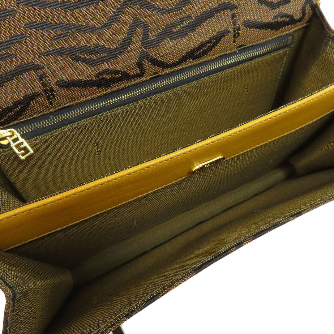 FENDI Tote Bag canvas Brown Jacquard Women Used Authentic