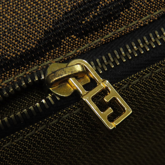 FENDI Tote Bag canvas Brown Jacquard Women Used Authentic