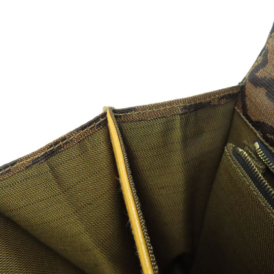 FENDI Tote Bag canvas Brown Jacquard Women Used Authentic