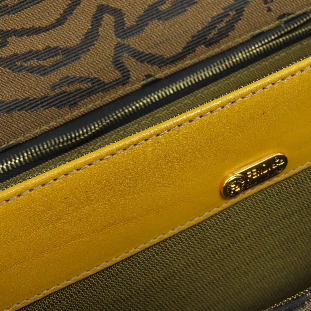 FENDI Tote Bag canvas Brown Jacquard Women Used Authentic