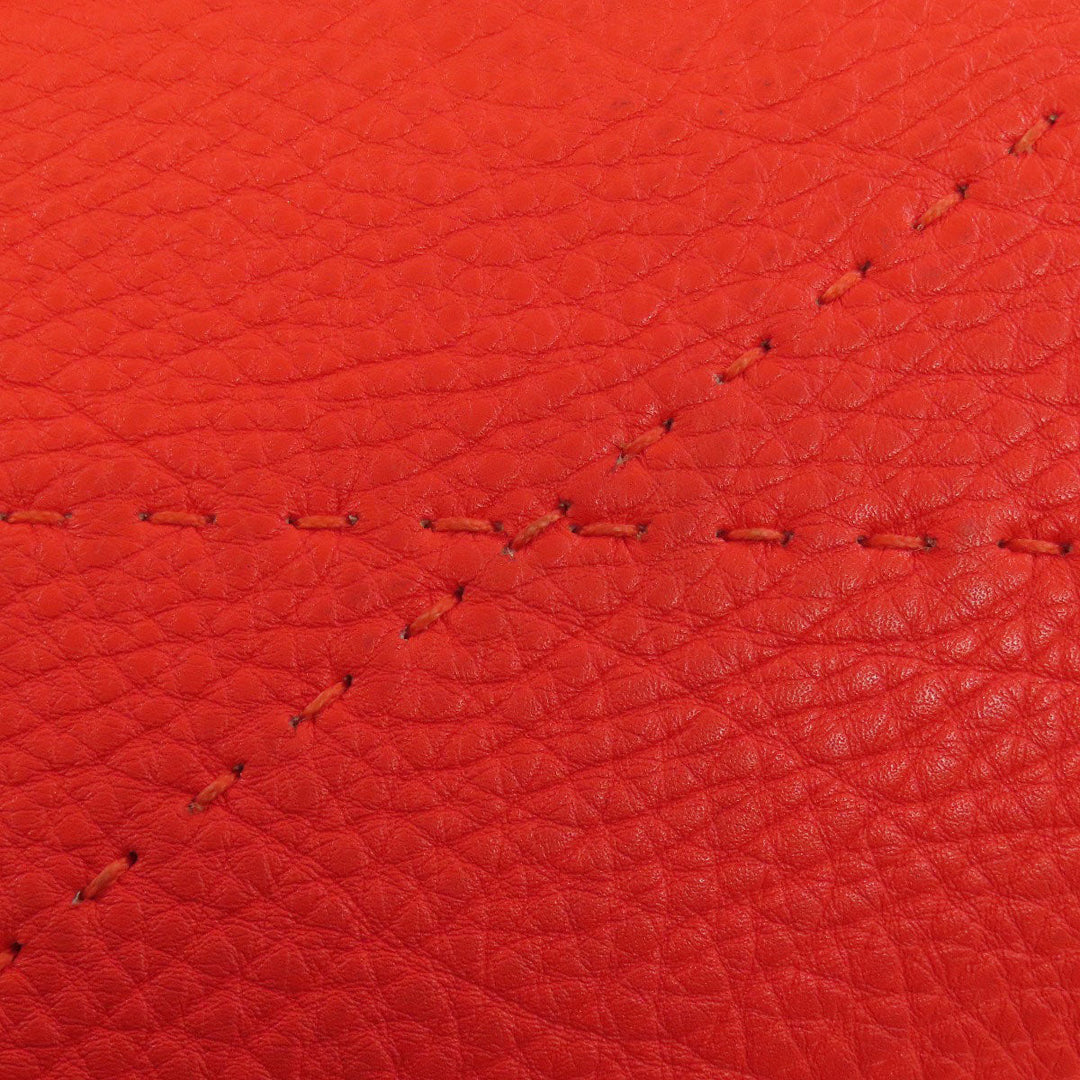 FENDI Handbag Calfskin Red Seleria 2WAY Women Used Authentic