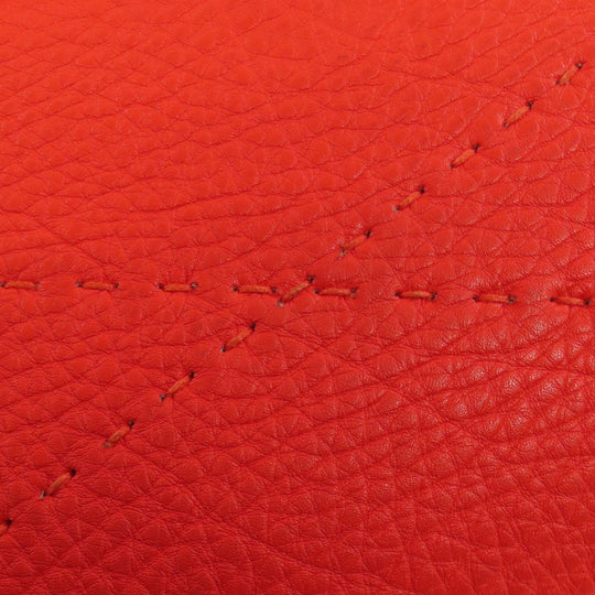 FENDI Handbag Calfskin Red Seleria 2WAY Women Used Authentic