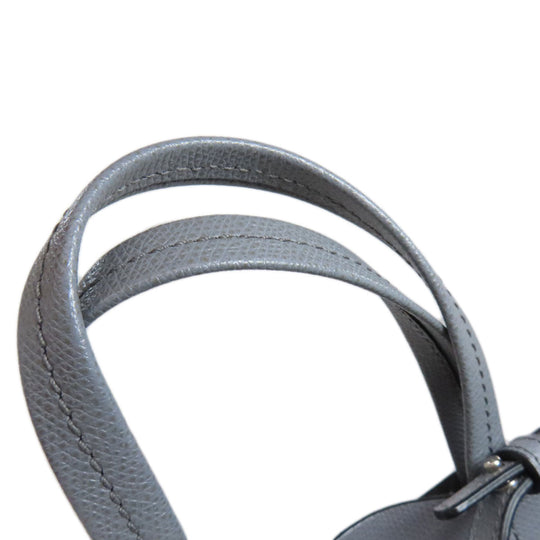 CELINE Tote Bag leather gray Vertical Cabas 2WAY Women Used Authentic