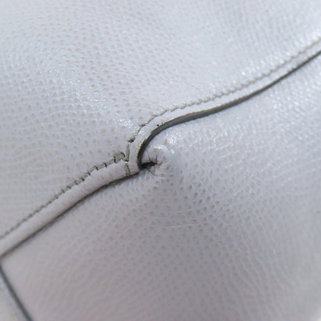 CELINE Tote Bag leather gray Vertical Cabas 2WAY Women Used Authentic