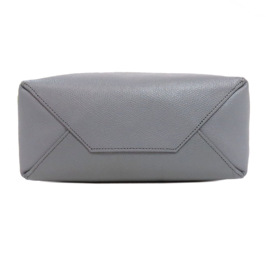 CELINE Tote Bag leather gray Vertical Cabas 2WAY Women Used Authentic