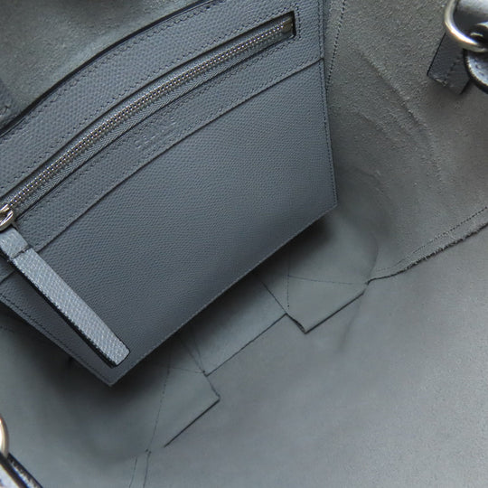 CELINE Tote Bag leather gray Vertical Cabas 2WAY Women Used Authentic