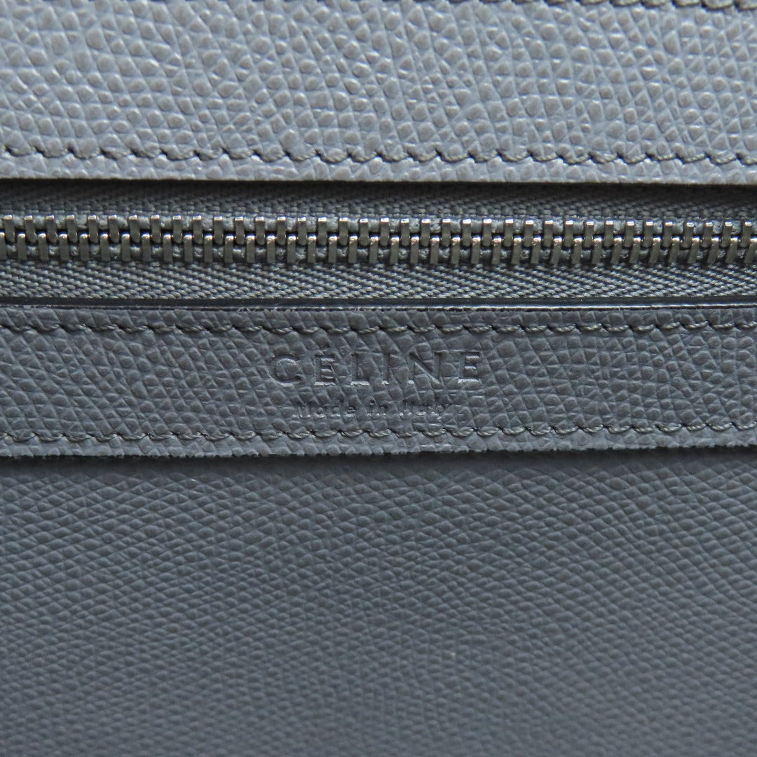 CELINE Tote Bag leather gray Vertical Cabas 2WAY Women Used Authentic