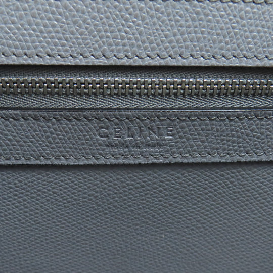 CELINE Tote Bag leather gray Vertical Cabas 2WAY Women Used Authentic