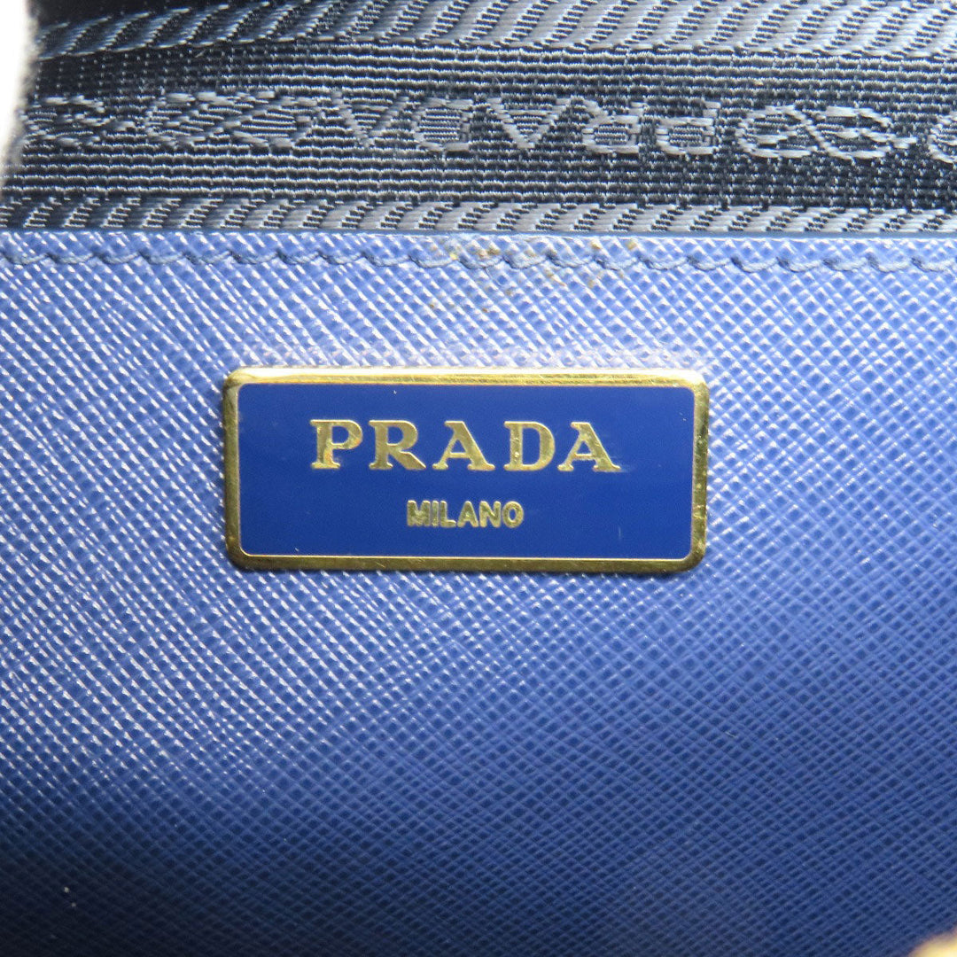PRADA Handbag BL0837 Safiano blue Promenade 2WAY