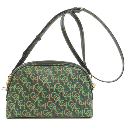 COACH Shoulder Bag CF343 PVC green Maddie Crossbody Women Used Authentic