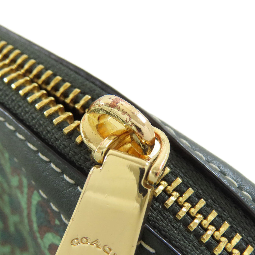 COACH Shoulder Bag CF343 PVC green Maddie Crossbody Women Used Authentic