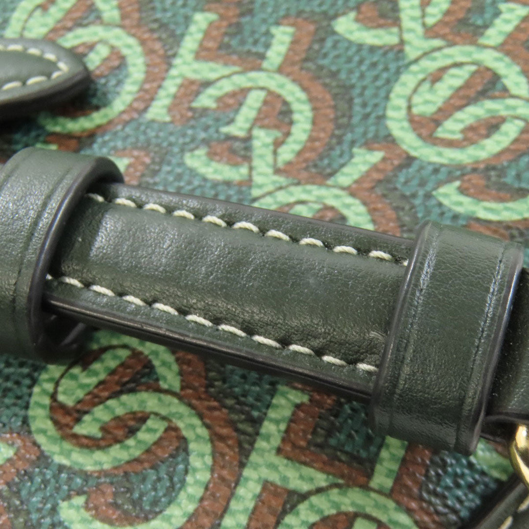 COACH Shoulder Bag CF343 PVC green Maddie Crossbody Women Used Authentic