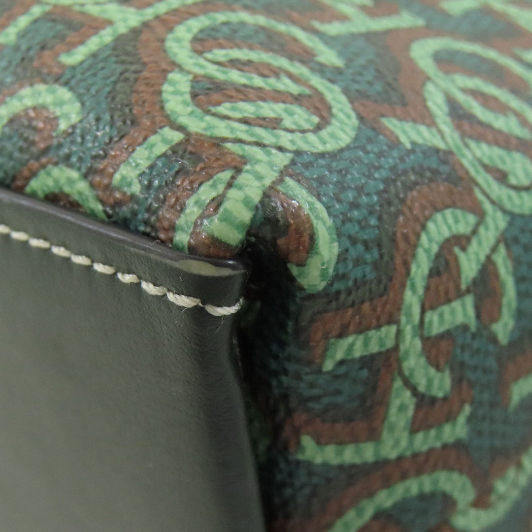 COACH Shoulder Bag CF343 PVC green Maddie Crossbody Women Used Authentic