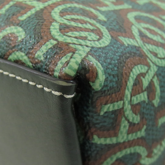 COACH Shoulder Bag CF343 PVC green Maddie Crossbody Women Used Authentic