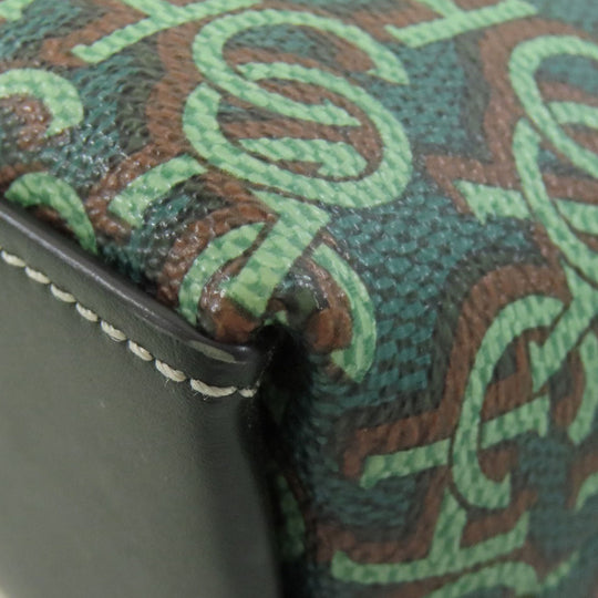 COACH Shoulder Bag CF343 PVC green Maddie Crossbody Women Used Authentic