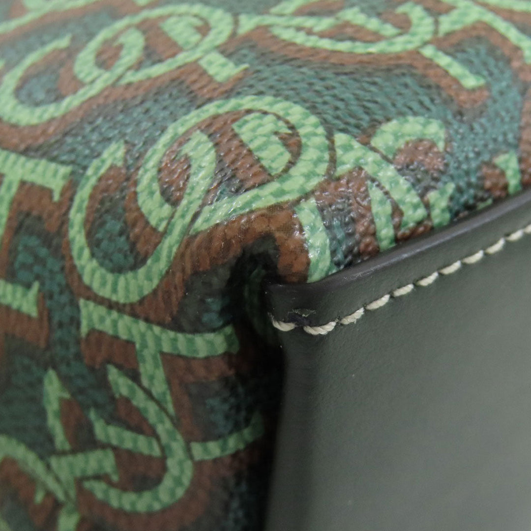 COACH Shoulder Bag CF343 PVC green Maddie Crossbody Women Used Authentic