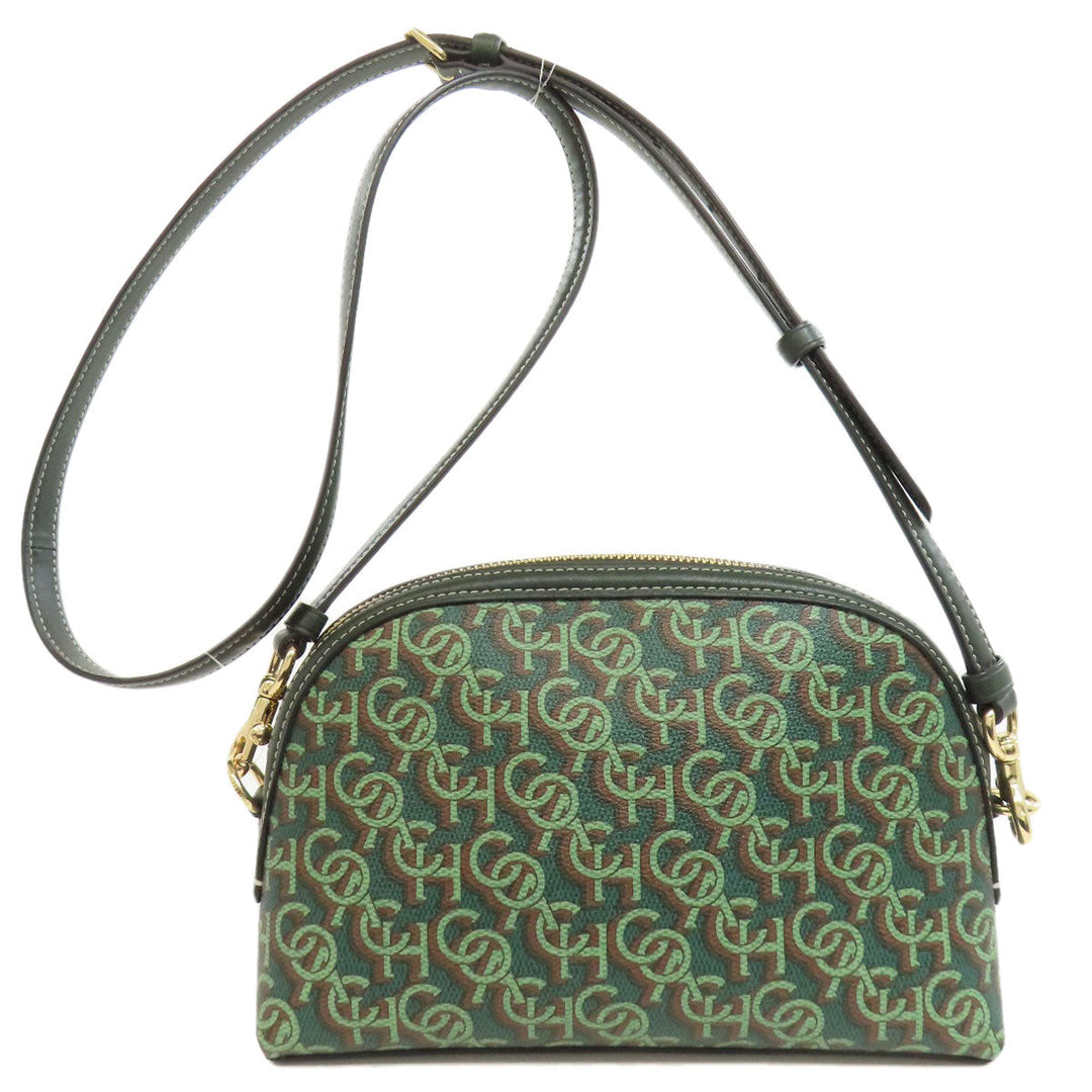 COACH Shoulder Bag CF343 PVC green Maddie Crossbody Women Used Authentic