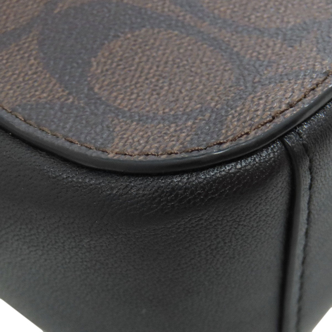 COACH Shoulder Bag 91677 PVC Brown Signature Women Used Authentic