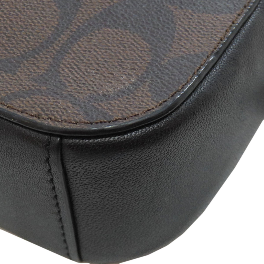 COACH Shoulder Bag 91677 PVC Brown Signature Women Used Authentic