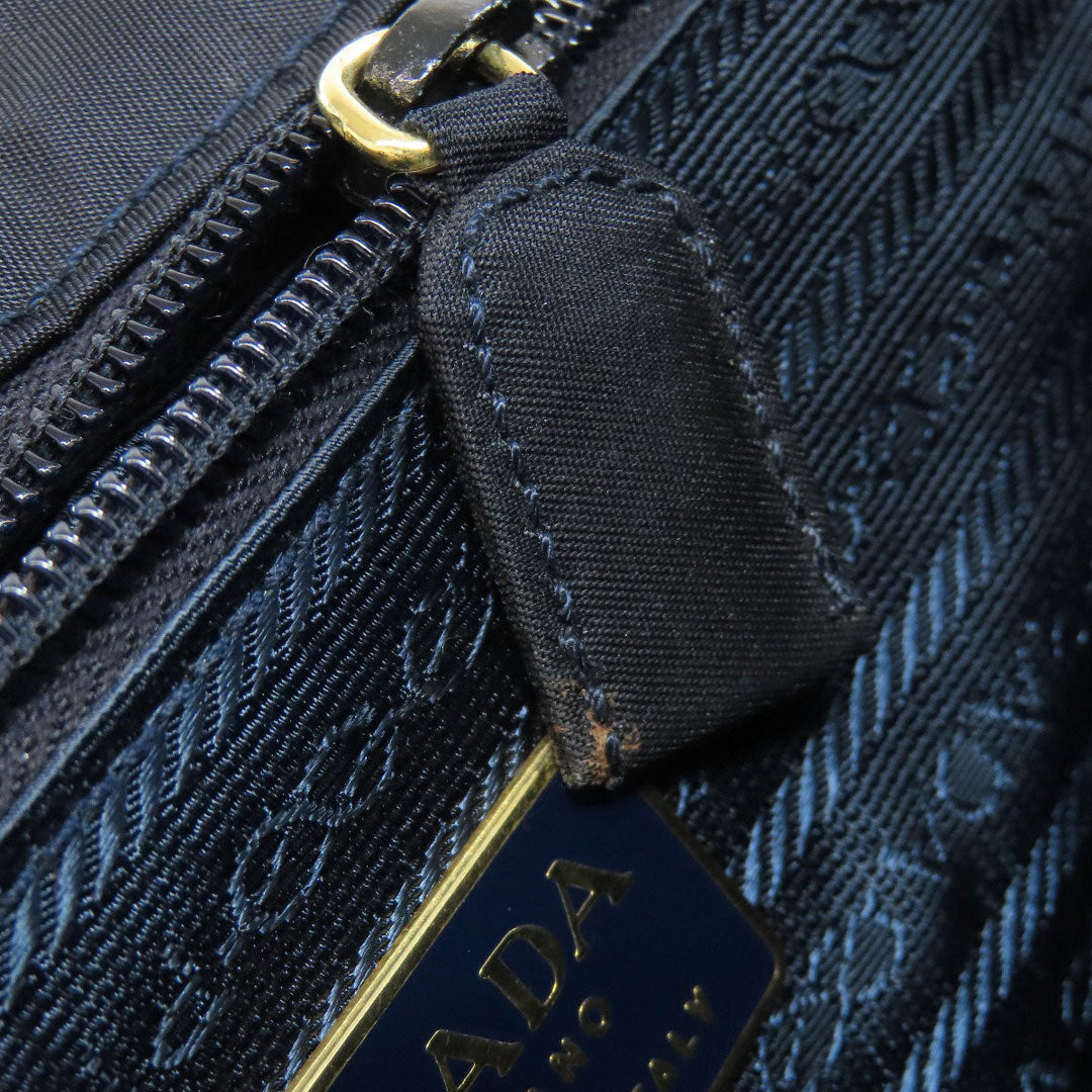 PRADA Tote Bag Nylon Navy logoMetal