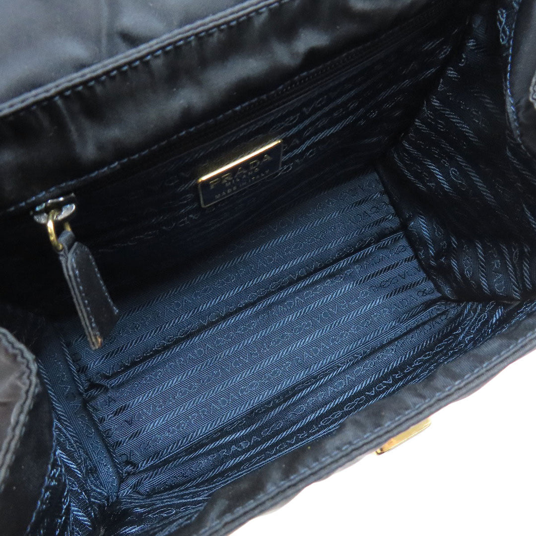PRADA Tote Bag Nylon Navy logoMetal