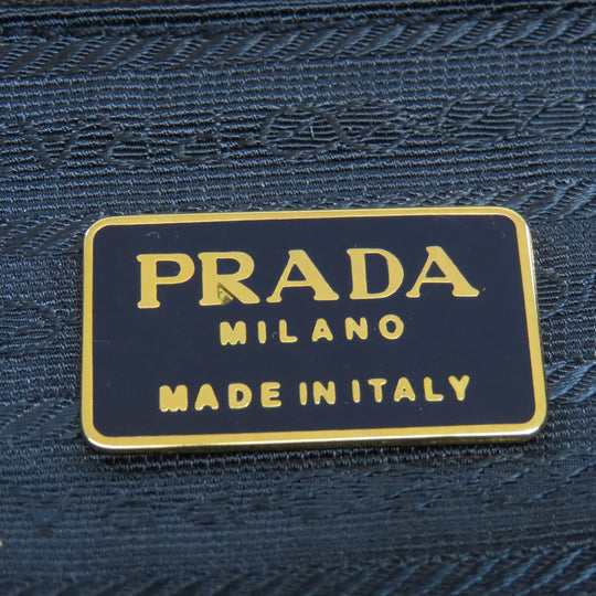 PRADA Tote Bag Nylon Navy logoMetal