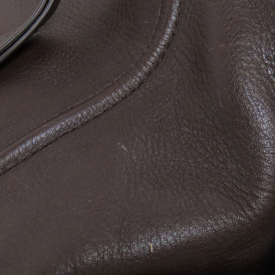 BALLY Shoulder Bag leather Brown Simple design Women Used Authentic