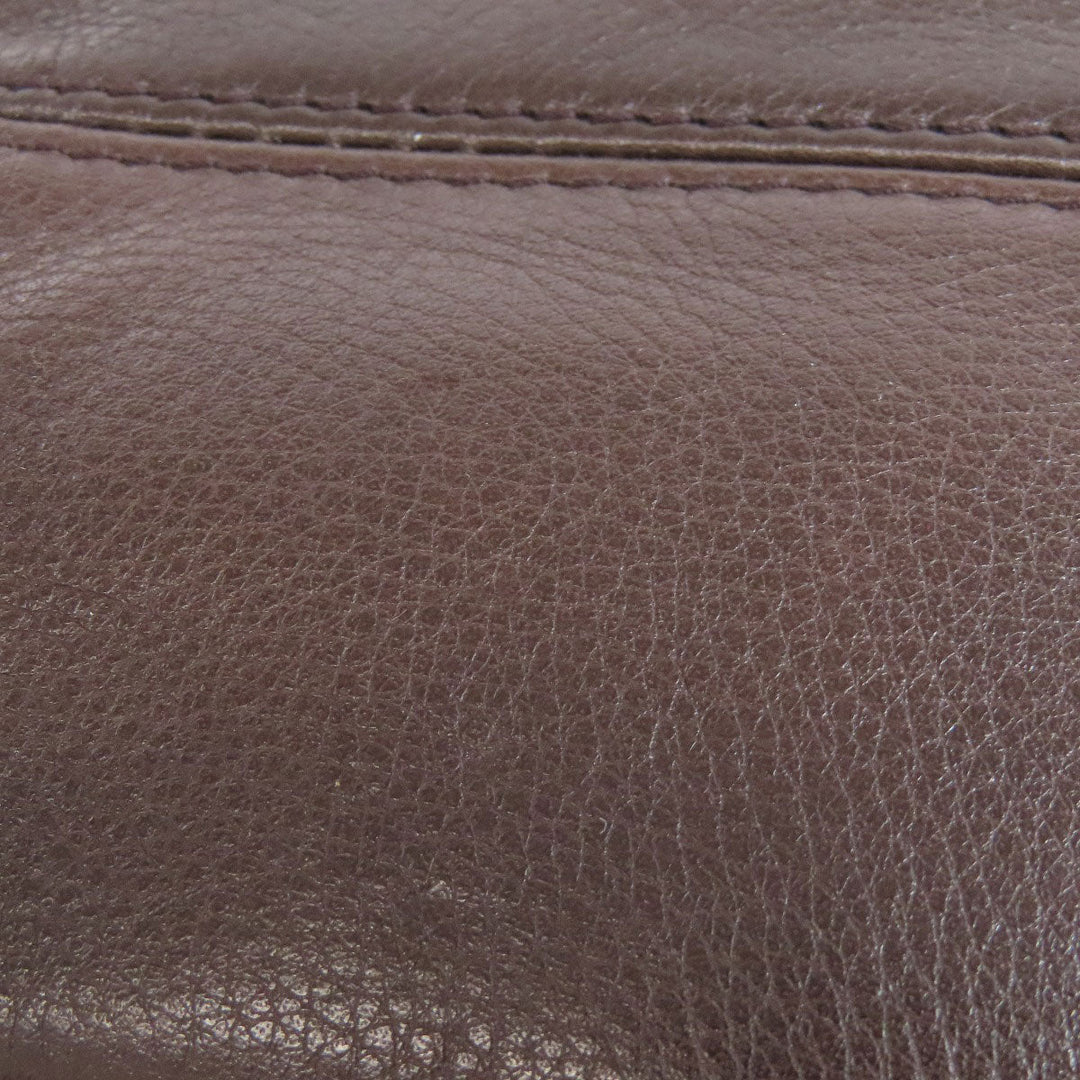 BALLY Shoulder Bag leather Brown Simple design Women Used Authentic