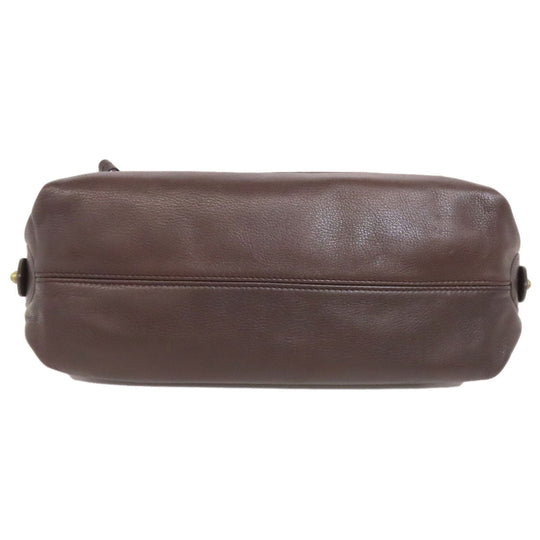 BALLY Shoulder Bag leather Brown Simple design Women Used Authentic