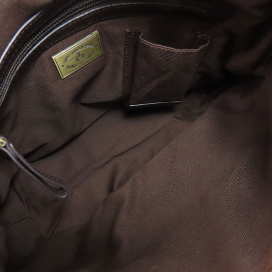 BALLY Shoulder Bag leather Brown Simple design Women Used Authentic