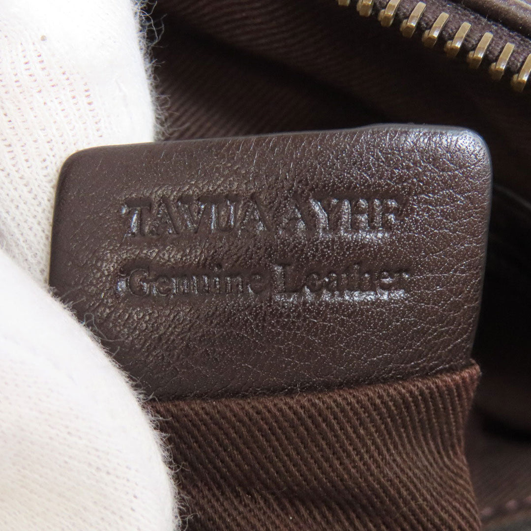 BALLY Shoulder Bag leather Brown Simple design Women Used Authentic