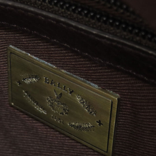 BALLY Shoulder Bag leather Brown Simple design Women Used Authentic
