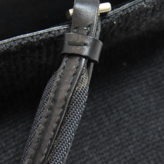 PRADA Tote Bag knit black logoMetal