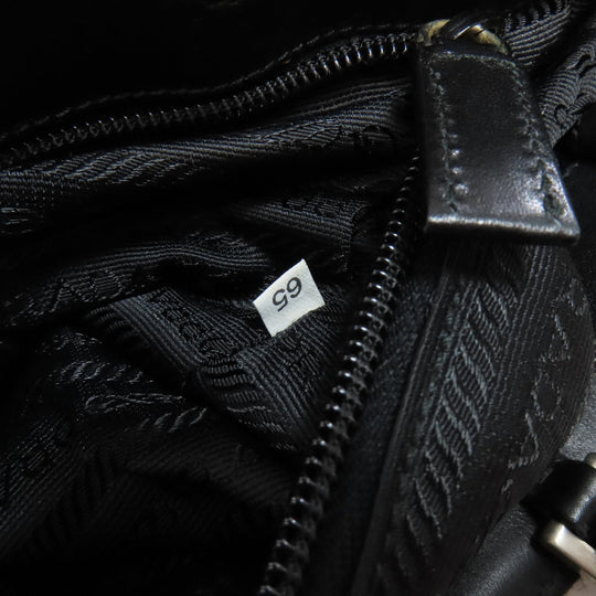 PRADA Tote Bag knit black logoMetal
