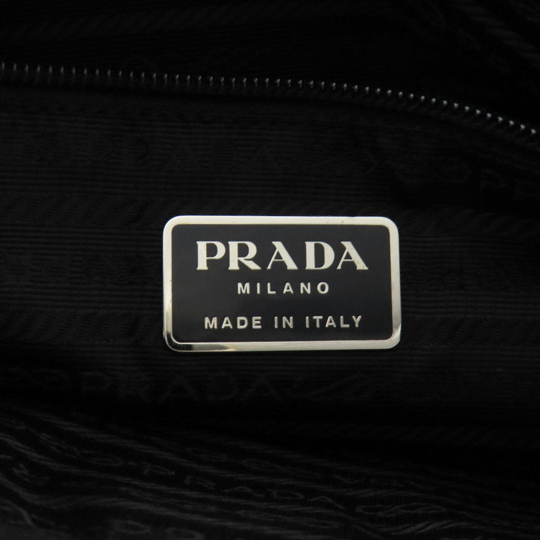 PRADA Shoulder Bag Nylon black logoMetal Women Used Authentic