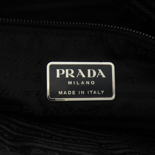 PRADA Shoulder Bag Nylon black logoMetal Women Used Authentic