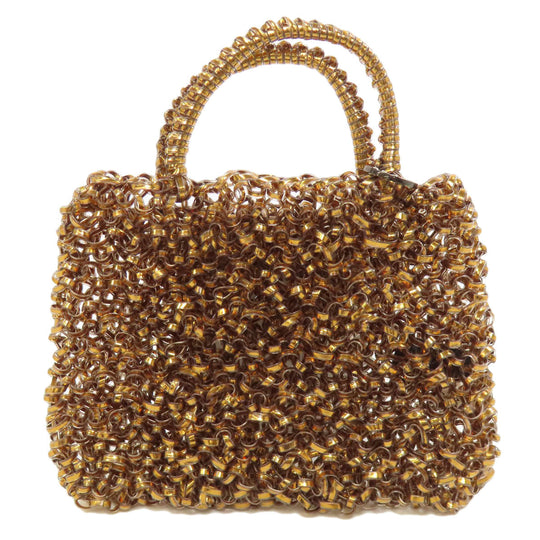 ANTEPRIMA Handbag PVC gold Mini Wire Bag Women Used Authentic