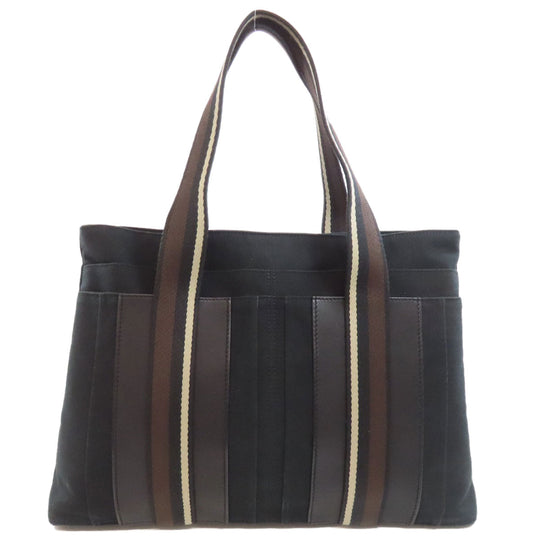 HERMES Tote Bag canvas black Trocha Horizontal Zonal MM