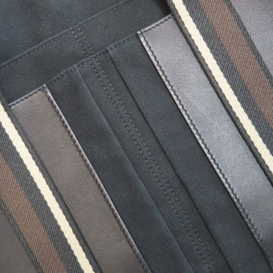 HERMES Tote Bag canvas black Trocha Horizontal Zonal MM