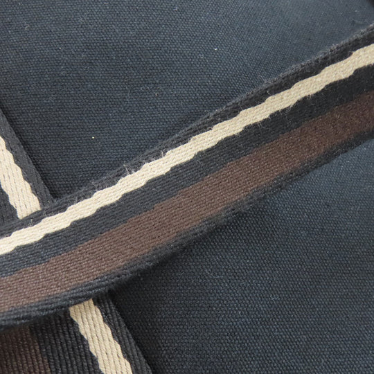HERMES Tote Bag canvas black Trocha Horizontal Zonal MM
