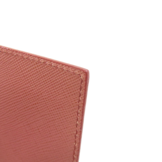 PRADA Card Case Safiano pink logo Women Used Authentic